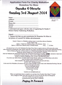 Homeless No More Sneaks 4 Streets Charity Fundraising Registration Form